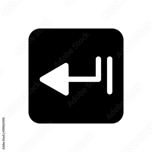 Arrow pointing to the left, symbolizing backward direction, return, or previous step.