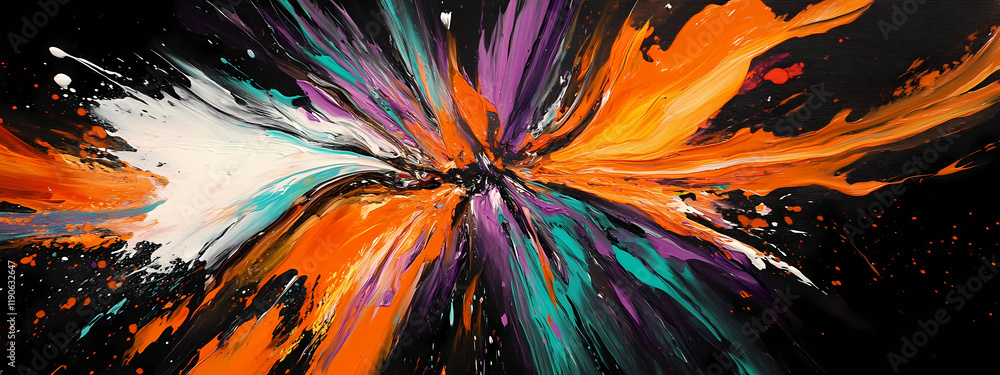 Obraz premium High-energy paint burst in vivid hues