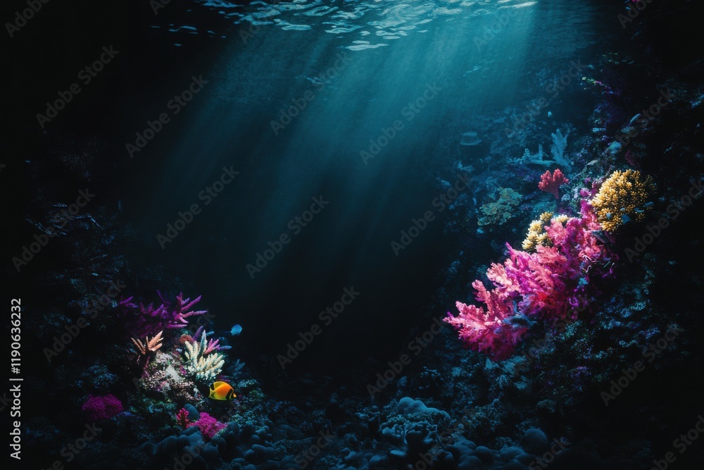 Fototapeta premium DSLR photo captures vibrant coral reef in dramatic detail