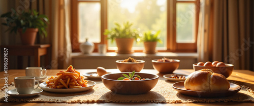 Wallpaper Mural Cultural Haft-Seen arrangement for Nowruz on a wooden table, celebration Torontodigital.ca