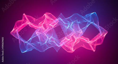 Abstract Pink Blue Energy Flow Futuristic Design Glowing Waves Digital Art Background