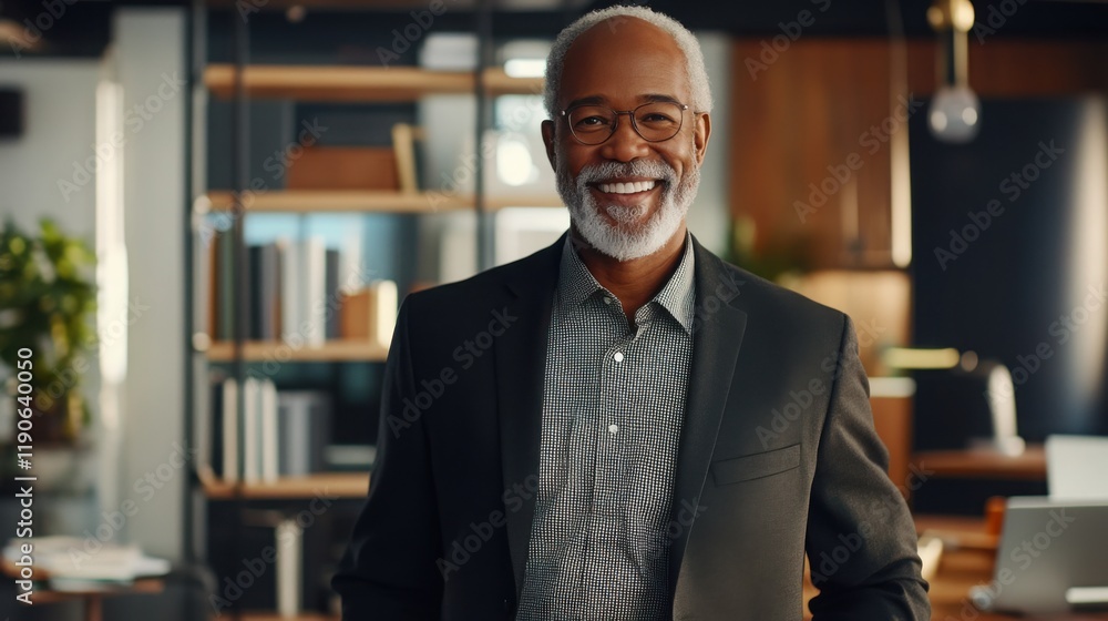Fototapeta premium Professional in Home Office Smiling at Camera