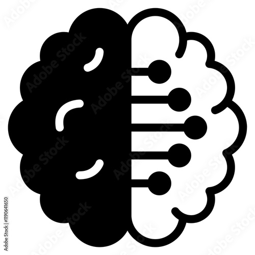 Stylized Brain Graphic Representing Intelligence and Technology