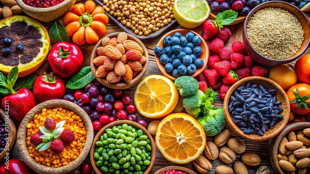 Fototapeta premium Macro Shot of Lactose-Free & Gluten-Free Foods: Close-up of Ingredients