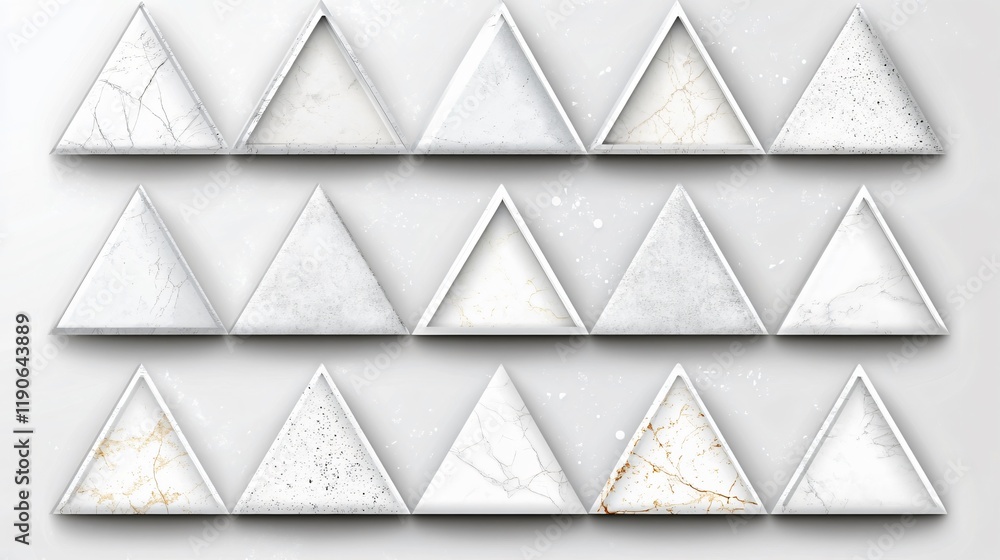 Fototapeta premium Abstract Geometric Triangle Pattern White Marble Texture Background