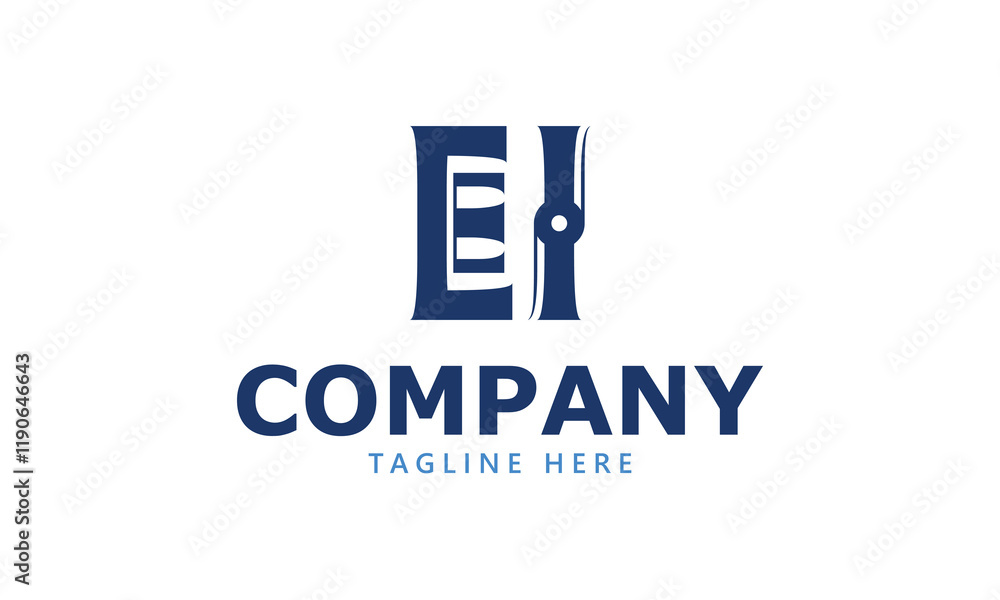 Fototapeta premium EI E ei initial logo | initial based abstract modern minimal creative logo, vector template image. luxury logotype logo, real estate homie logo. typography logo. initials logo