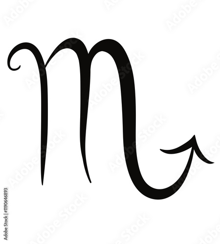 Vászonkép zodiac sign scorpio minimalist black symbol handrawn