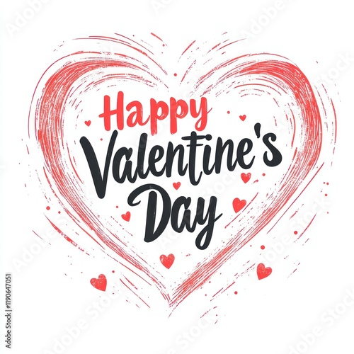 Wallpaper Mural Painted heart Valentine's Day greeting, white background, romantic design, card Torontodigital.ca