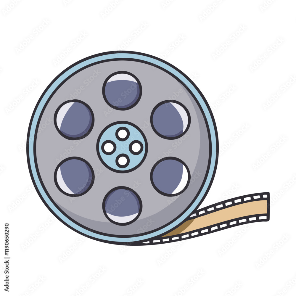 film reel vector icon, film reel vector illustration - simple illustration of film reel, perfect for logos film reel 