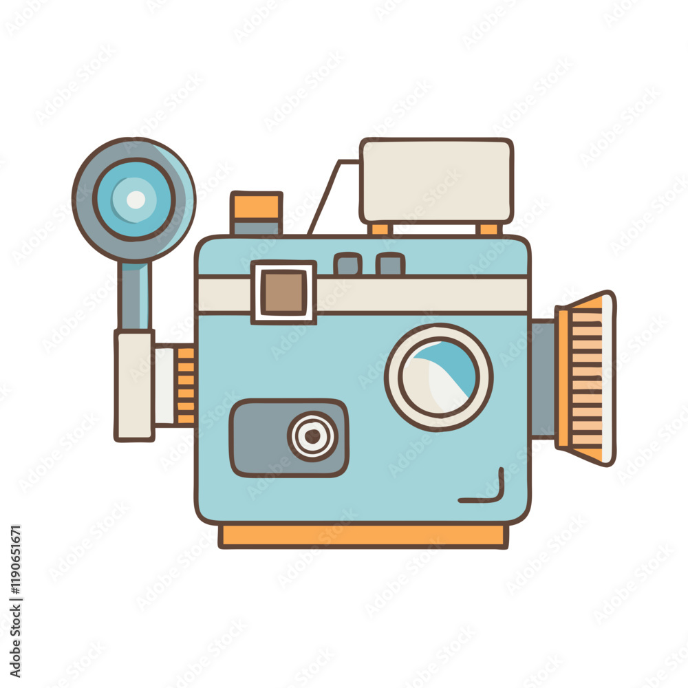 Fototapeta premium vintage film camera vector icon, vintage film camera vector illustration - simple illustration of vintage film camera, perfect for logos vintage film camera 