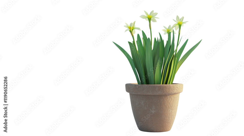 Fototapeta premium Flower in a pot transparent background