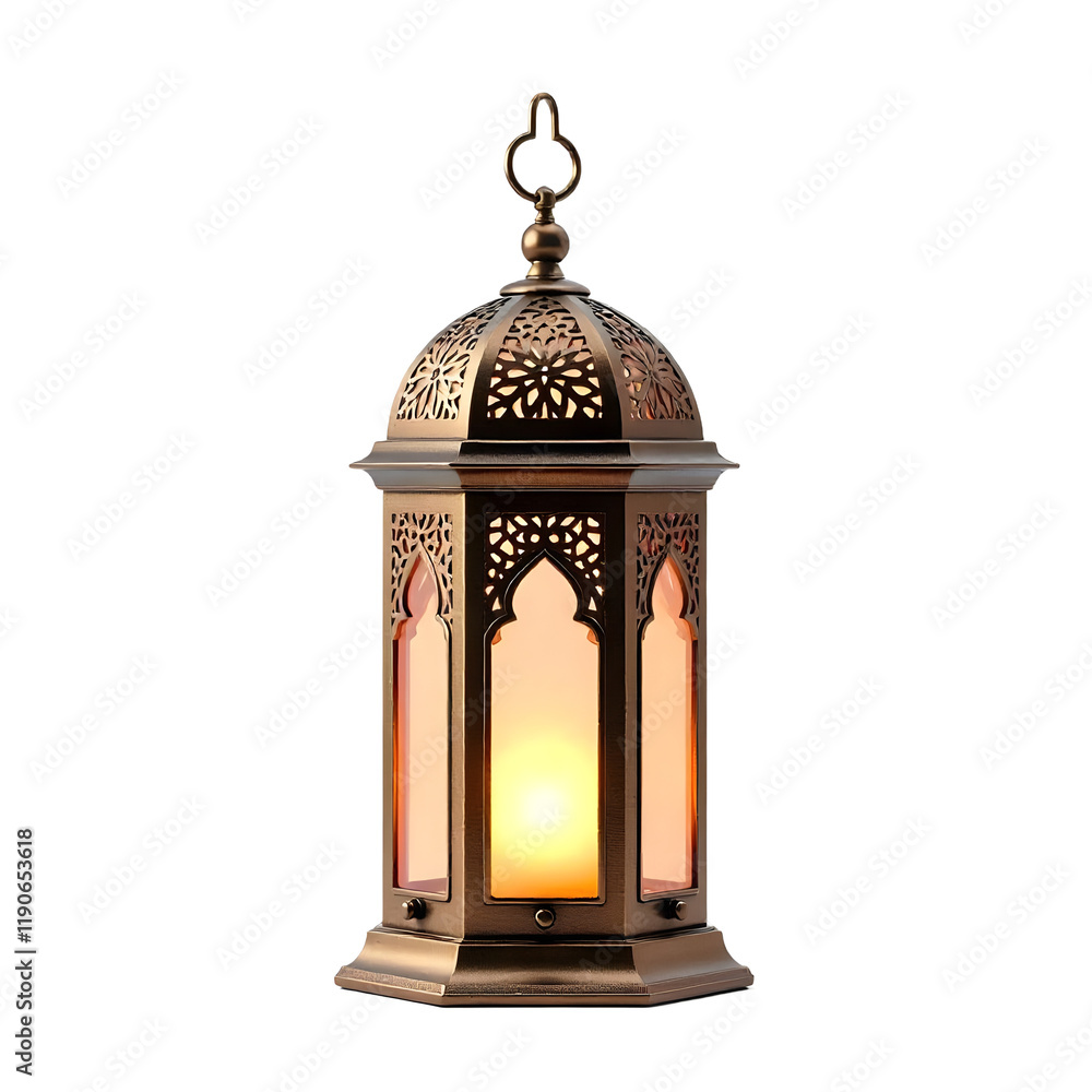 Ornate Bronze Lantern A Warm, Intricate Islamic Design Ornate Bronze Lantern A Warm, Intricate Islamic Design