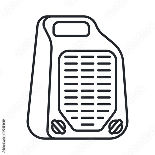 Portable space heater vector icon isolated on a white background.