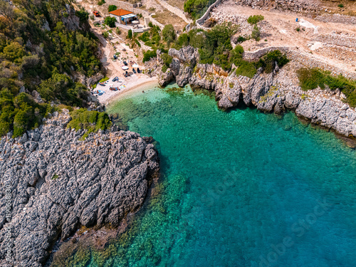 Agriosikia Beach, on the coast of Zakynthos, Greece photo