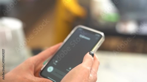 Unknown call from scammers on a mobile phone. Vertical video.