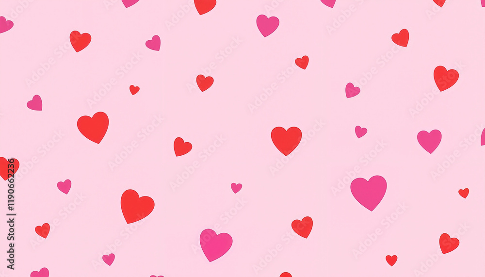 Pink heart pattern on pastel background Pink heart pattern on pastel background