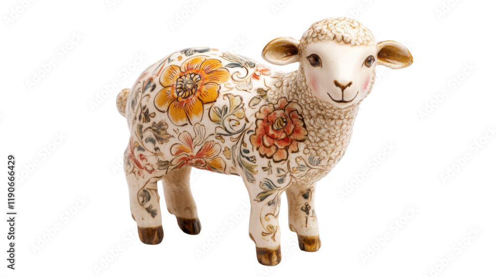 Fototapeta premium Ceramic lamb transparent background