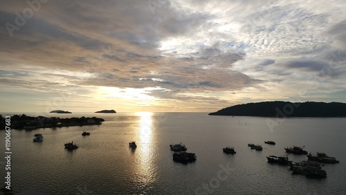 sunset over the sea