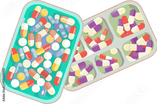 Realistic pills packing medications drugs vector image
