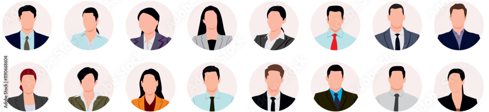 People portraits vector illustration. profile picture
User avatars in circles. Collection of male and female human profile face icons. Faceless, Unknown or anonymous person. People portraits vector illustration. profile picture
User avatars in circles. Collection of male and female human profile face icons. Faceless, Unknown or anonymous person.