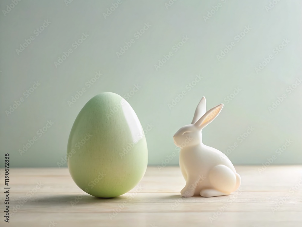 Minimalist Easter Bunny and Egg Design: Holiday Greeting Card Background Minimalist Easter Bunny and Egg Design: Holiday Greeting Card Background