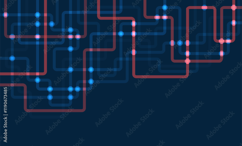 Circuit connect lines and dots. Network technology and Connection concept. Decentralized network nodes connections Circuit connect lines and dots. Network technology and Connection concept. Decentralized network nodes connections