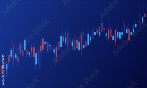Stock market increasing background. Financial stock market graph
