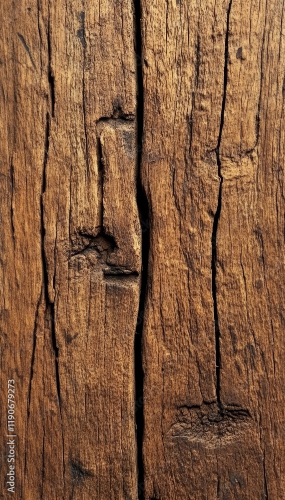 Timeworn Texture Close-Up of Weathered Wood Grain, Knots, and Deep Cracks, Full Frame background Timeworn Texture Close-Up of Weathered Wood Grain, Knots, and Deep Cracks, Full Frame background