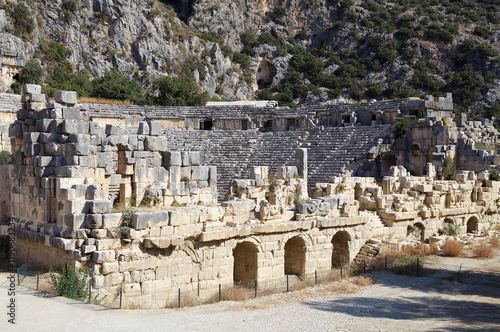 Ancient theater of Myra, an ancient town in Lycia where nowday there is the town of Demre, Turkey photo