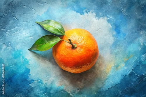 Minimalist Watercolor Orange Aerial View: Abstract Digital Painting Still Life