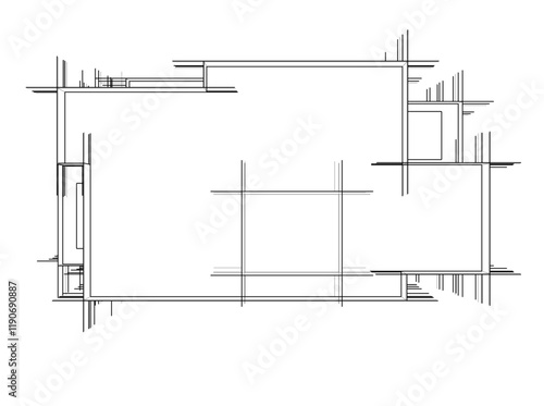architectural drawing 3d vector illustration