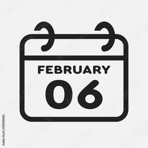 Icon page calendar day - 6 February
