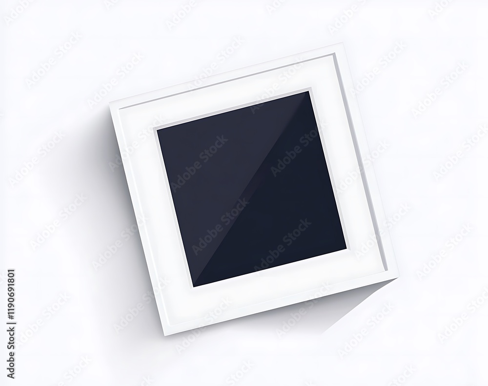Creative photography display of minimalist art in indoor studio top-down view white frame Creative photography display of minimalist art in indoor studio top-down view white frame