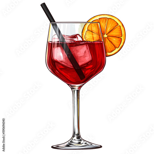  The allure of a red Italian cocktail surpasses that of other drinks. This transparent background PNG photo