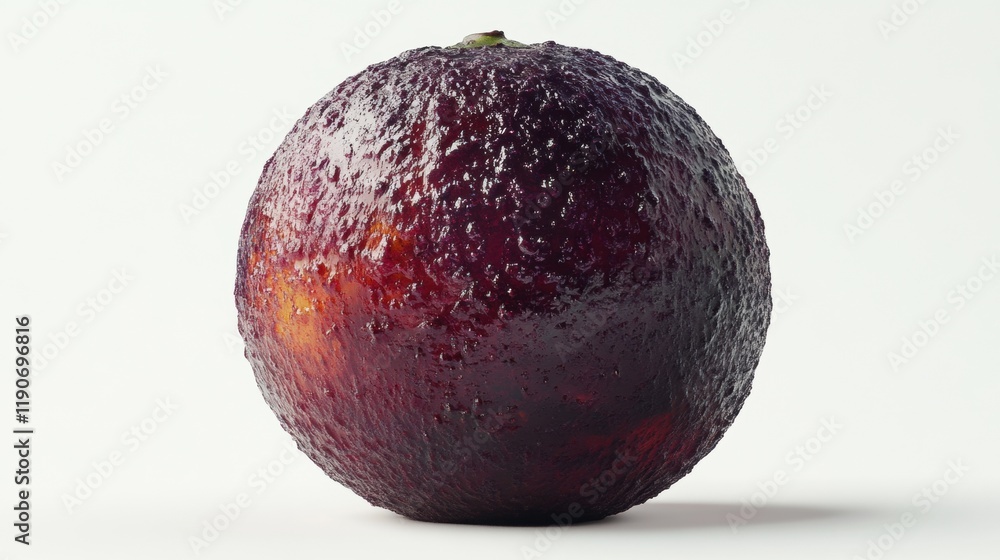 Fresh Purple Avocado on White Background with Smooth Surface Texture Fresh Purple Avocado on White Background with Smooth Surface Texture
