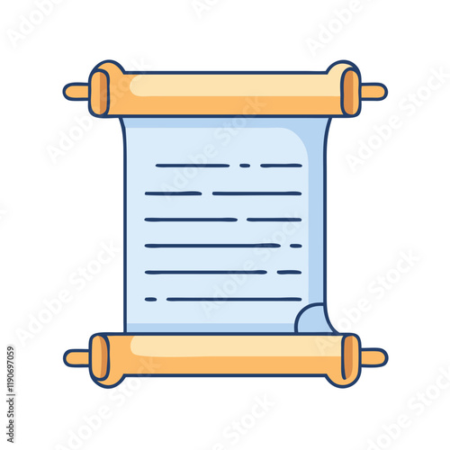 scroll with writing vector icon, scroll with writing vector illustration - simple illustration of scroll with writing, perfect for logos scroll with writing 