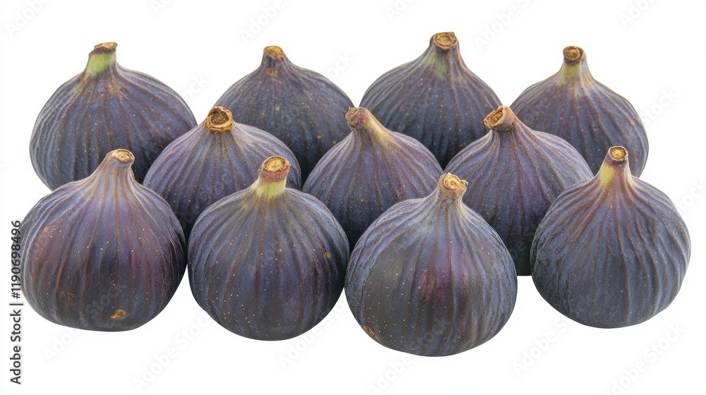 Obraz premium Fresh Figs Arrangement on White Background for Culinary Use