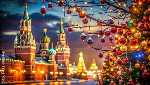 Moscow Kremlin Christmas Lights Night Photography Red Square Macro
