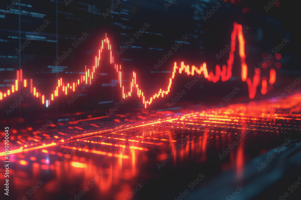 Business crisis, holographic price reduction, futuristic economic downturn, neon interface. Business crisis, holographic price reduction, futuristic economic downturn, neon interface.