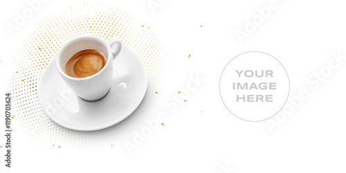 Custom coffee banner ads on white background photo