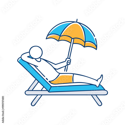 relaxing on a sun lounger vector icon, relaxing on a sun lounger vector illustration - simple illustration of relaxing on a sun lounger, perfect for logos relaxing on a sun lounger 