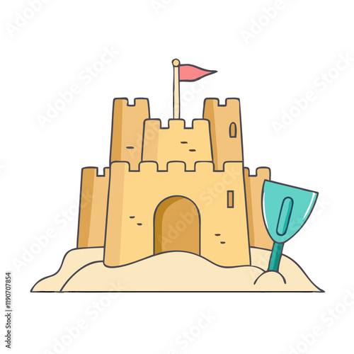 sandcastle vector icon, sandcastle vector illustration - simple illustration of sandcastle, perfect for logos sandcastle 