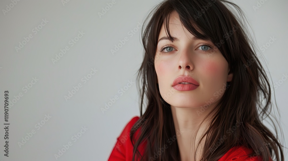 Elegant smiling model, frontal face capture, radiant beauty, poised expression, fashion essence. Elegant smiling model, frontal face capture, radiant beauty, poised expression, fashion essence.