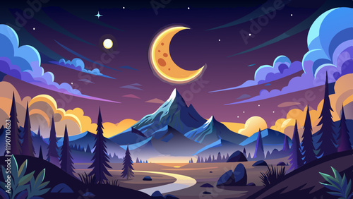 New Moon Sighting: Celestial Event Photography - Dark Night Sky, Crescent Moon, Starry Night, Lunar Cycle