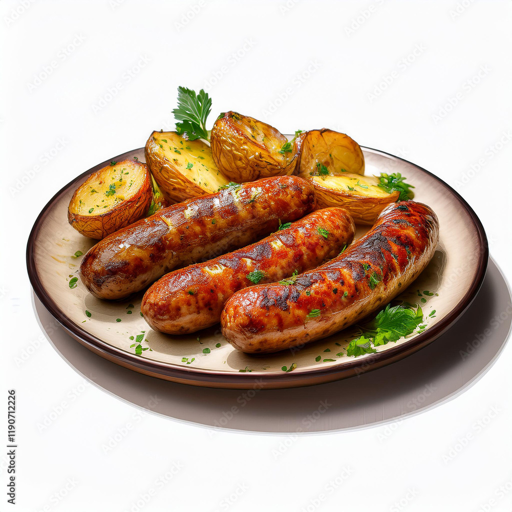 Homemade Hot Garlic Sausage with Buttery Herb Potatoes Homemade Hot Garlic Sausage with Buttery Herb Potatoes