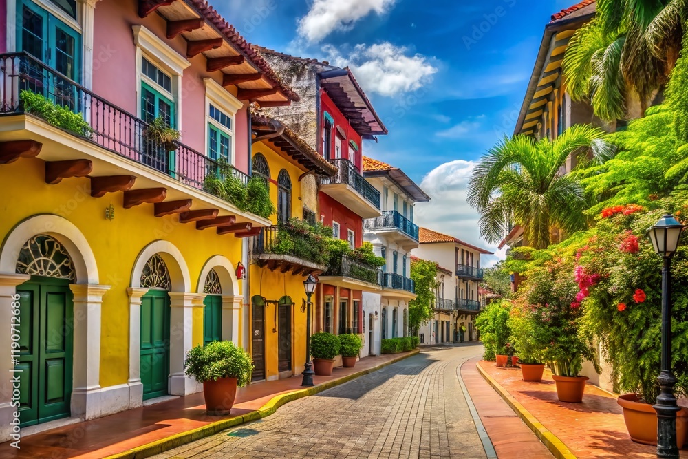 Panama City Casco Viejo: Vibrant Colonial Architecture with High Depth of Field Panama City Casco Viejo: Vibrant Colonial Architecture with High Depth of Field