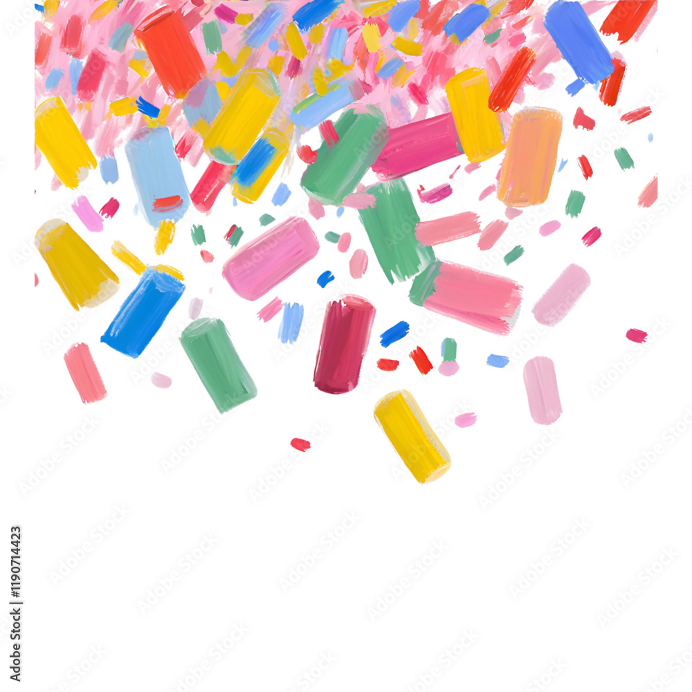Flying confetti paint brush style vector graphics for card design Flying confetti paint brush style vector graphics for card design