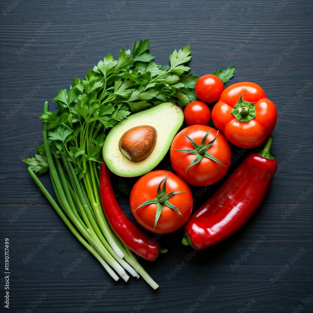 tomatoes and herbs, Fruits, orange, avocado, strawberry, juice in a glass, fruit knife, lemon, fresh tomatoes and herbs, Fruits, orange, avocado, strawberry, juice in a glass, fruit knife, lemon, fresh