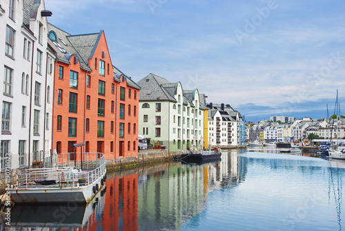 Vászonkép Alesund city on a summer day, Norway