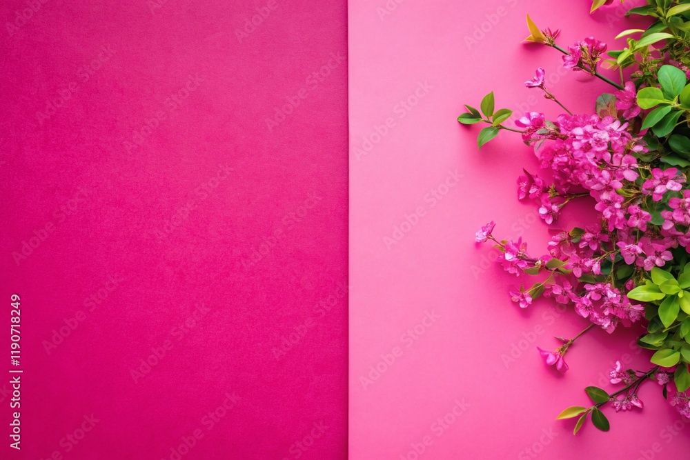 Fototapeta premium Dual Pink Background Banner Design: Elegant Documentary Photography Style